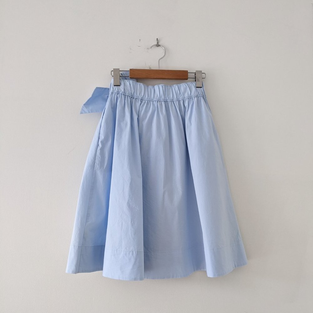 Club Monaco Light Blue A-Line Skirt with Bow Waist - Picture 2 of 4